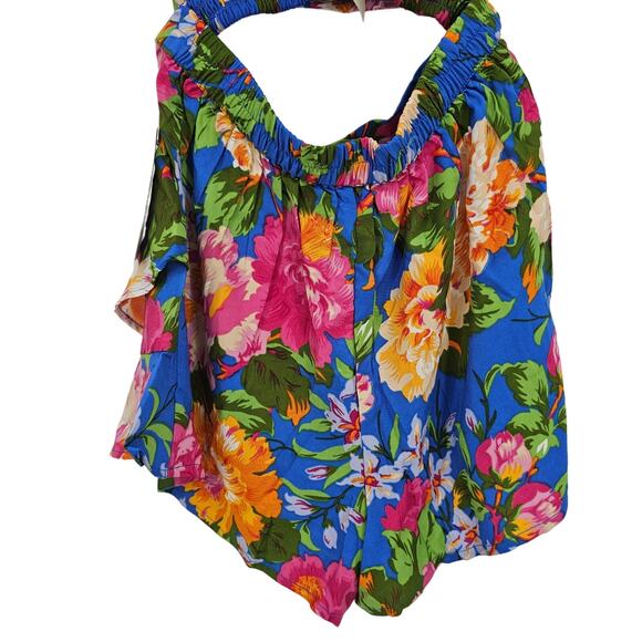 Lottie & Holly Womans size M 2 Piece Outfit Floral Crop Tank Top & Skort Set NEW - Picture 5 of 8